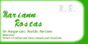 mariann rostas business card